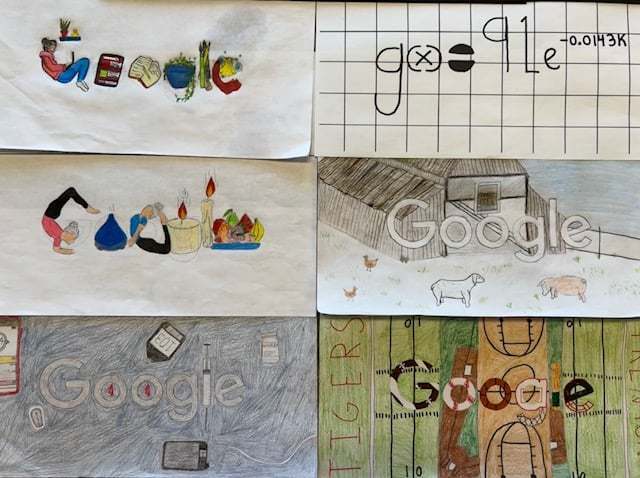 collage of student artwork
