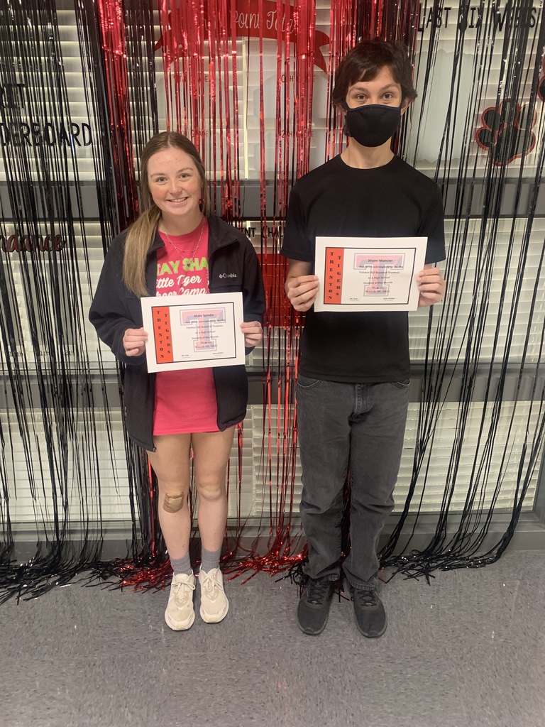 Congrats to our students of the month Shane Moncier  and Misty Spindle 